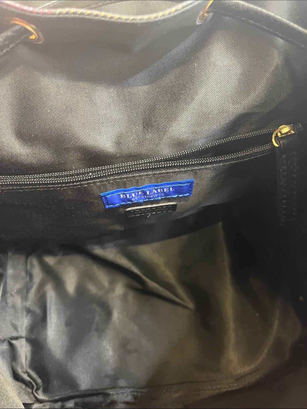 Burberry Blue Label Multicolor Plaid Drawstring Backpack - Picture 12 of 15